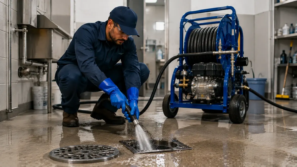 Floor Drain Hydro Jet Cleaning in San Joaquin