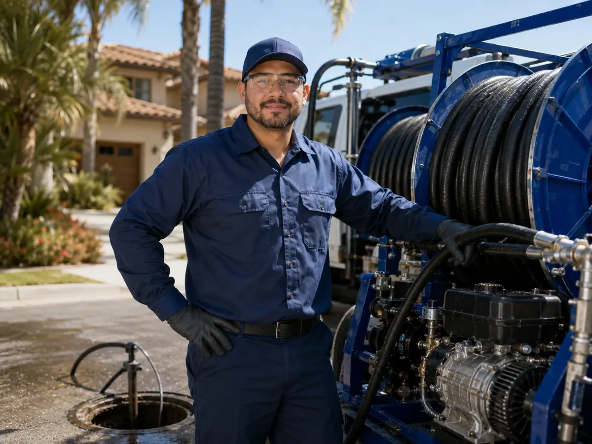 Hydro jet sewer cleaning in San Joaquin