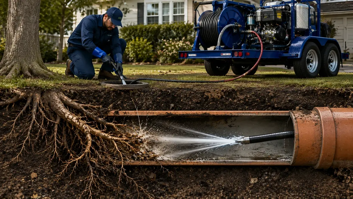 Tree Root Removal with Hydro Jetting in San Joaquin